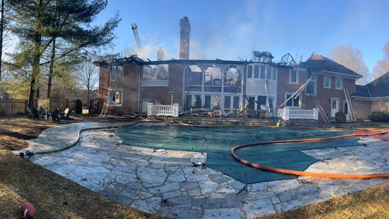 Maryland mansion engulfed in raging fire