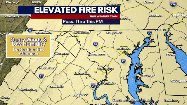 Elevated fire threat issued for DC region