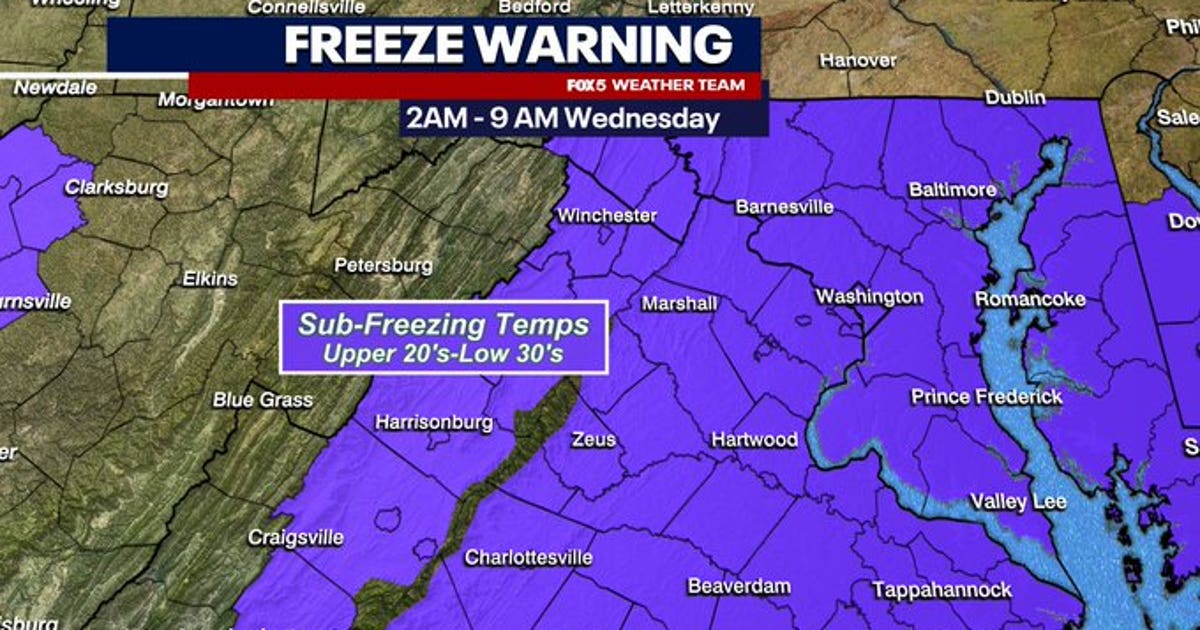 Freeze Warning issued for DC area | FOX 5 DC