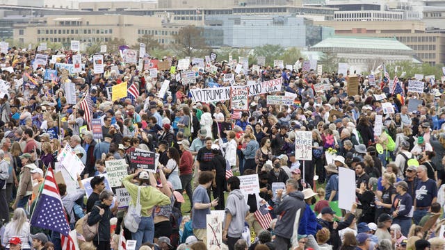Thousands gather in DC to protest Trump administration at 'Hands Off' rally