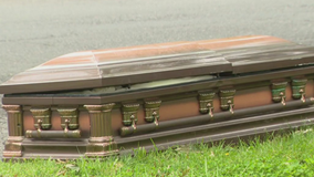 Abandoned casket found on side of road in Prince George's County