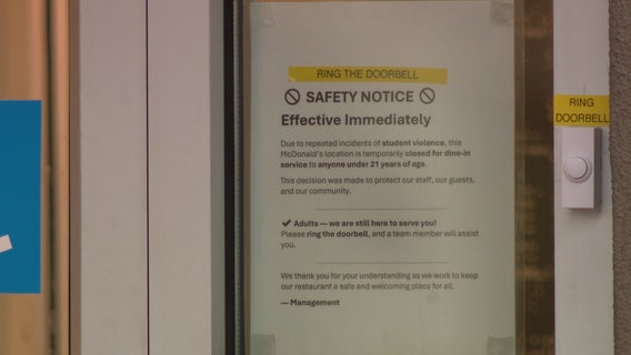 Alexandria McDonald's suspends dine-in service for customers 21 and younger amid safety concerns