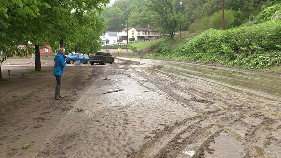 Westernport Flood: Maryland town covered in mud after floodwaters force evacuation of school