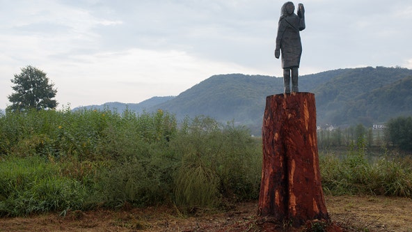 Melania Trump statue sawed off at ankles, stolen from Slovenian hometown