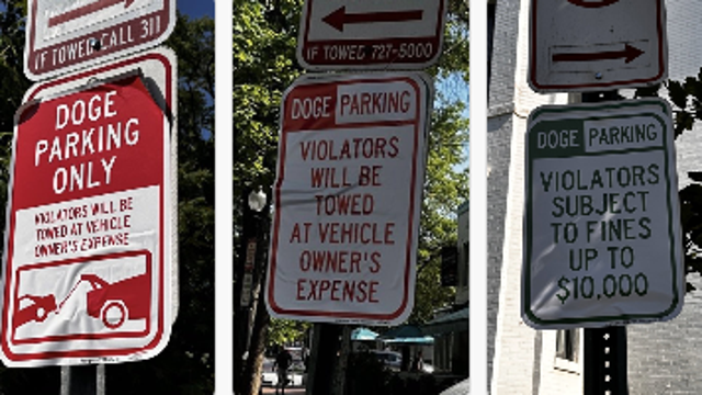 'DOGE' parking signs spotted in Southeast DC