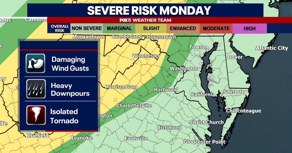 DC weather: Chance for isolated thunderstorms Monday afternoon | FOX 5 DC