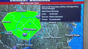 Flash flood warning issued for several parts of DMV amid severe storms
