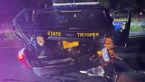 Maryland driver crashes into state trooper vehicle on I-495 in Prince George's County