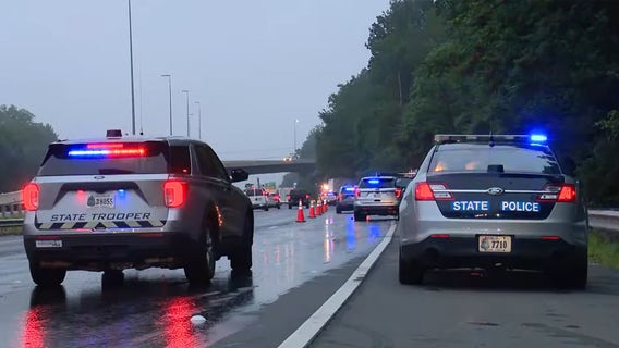 Tractor-trailer hits police vehicles, injures 3 officers, causes major Virginia I-95 delays
