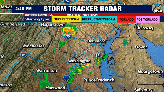 Severe thunderstorm warnings issued for DC area