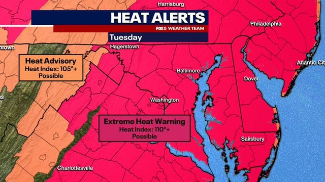DC Heat Wave: Tuesday to see triple digital temperatures as extreme heat continues