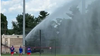 Firefighter ends baseball game with fire hose after ball hits his car, team says