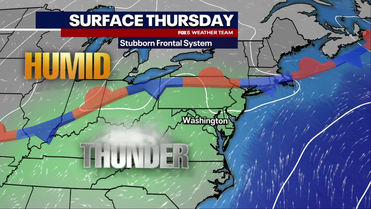 Spotty storms, cloudy skies across DC region Thursday as humidity continues