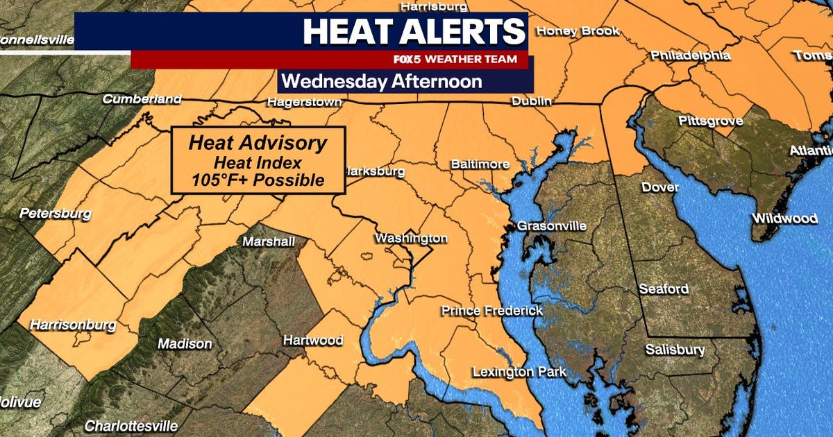 Heat Advisory, Code Orange Air Quality Alert in effect Wednesday across ...