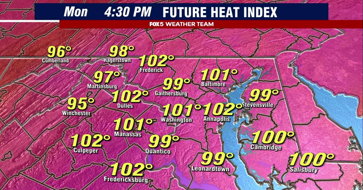 Hot, humid conditions across DC region Monday; Heat Advisory for parts ...
