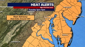DC Heat Advisory Tuesday; severe afternoon and evening storms possible