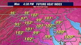 Hot, humid conditions across DC region Monday; Heat Advisory for parts of Virginia