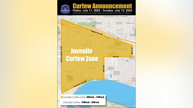 Additional juvenile curfew now in effect for Navy Yard