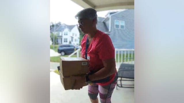 Woman caught on camera taking 2 packages from porch in Prince William County