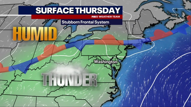 Spotty storms, cloudy skies across DC region Thursday as humidity continues