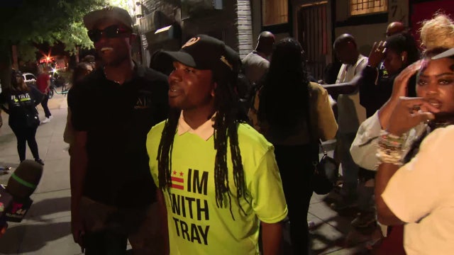 Trayon White celebrates with supporters after projected to win back Ward 8 seat