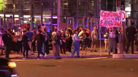 Protests in DC after Trump visits federal law enforcement officers amid takeover