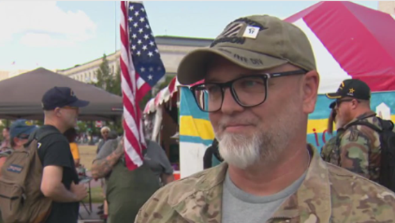 Army veteran who burned American flag continues to protest Trump's order: "Bring up charges"