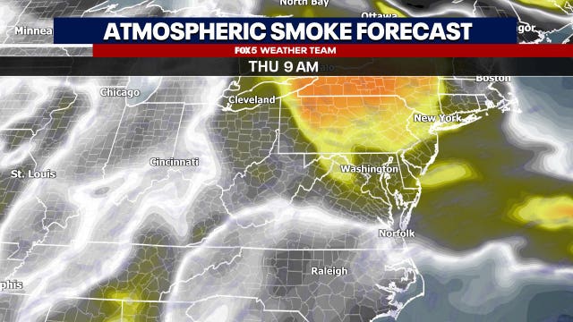 Slight haze Wednesday as wildfire smoke drifts toward edge of DC region