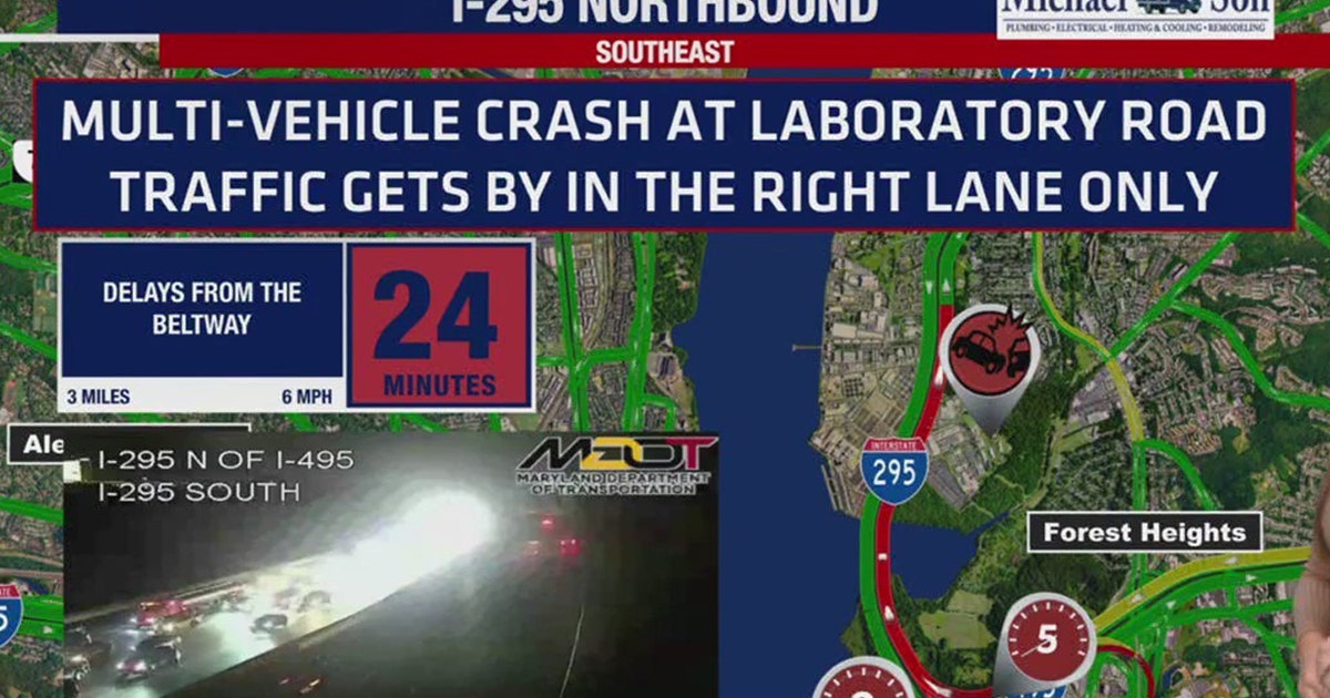 Multi-vehicle crash on I-295 causes delays in DC | FOX 5 DC