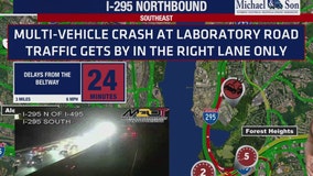 Multi-vehicle crash on I-295 causes delays in DC