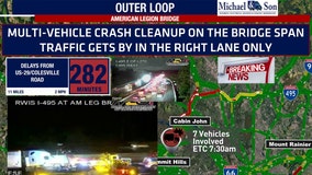 Several hospitalized after tractor-trailer crash on American Legion Bridge