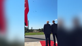 Military flyover marks Polish president’s visit to White House
