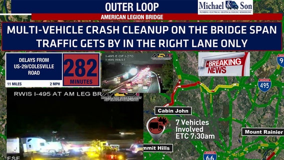 Several hospitalized after tractor-trailer crash on American Legion Bridge