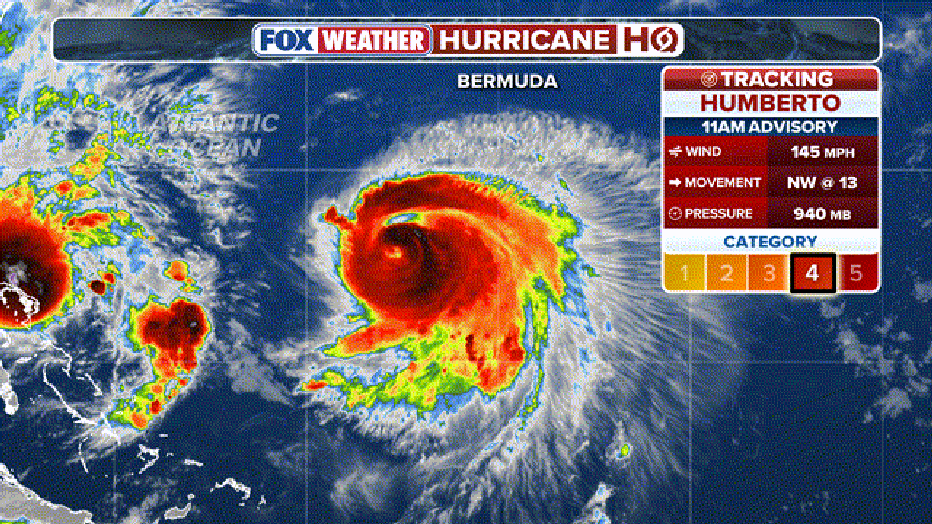 This graphic shows the latest information on Hurricane Humberto.(FOX Weather)