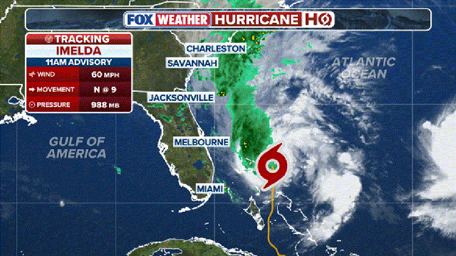 This graphic shows information on Tropical Storm Imelda.(FOX Weather)