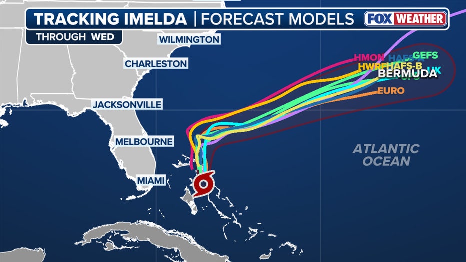 Spaghetti plots for Tropical Storm Imelda.(FOX Weather)