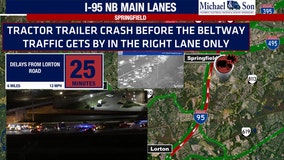 School bus, tractor-trailer crash delays traffic on I-95 in Virginia