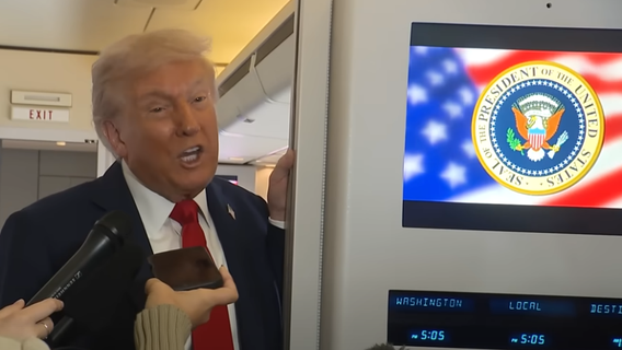 'I'm not sure I'm going to be able to make heaven,' Trump tells press on Air Force One