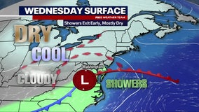 DC weather: Showers move out Wednesday morning, cool and cloudy afternoon