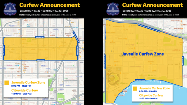DC police chief announces two juvenile curfew zones in Navy Yard, U Street