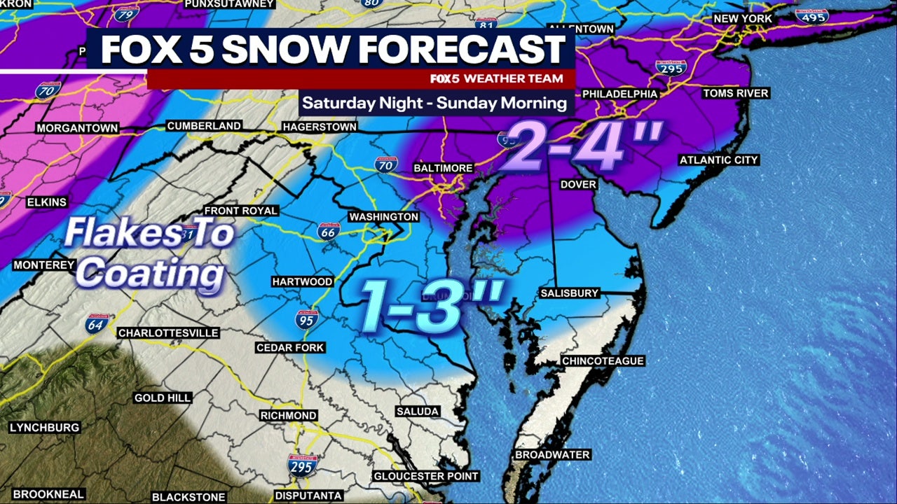 DC weather: Snow likely Saturday night into Sunday; region gripped by bitter cold temperatures