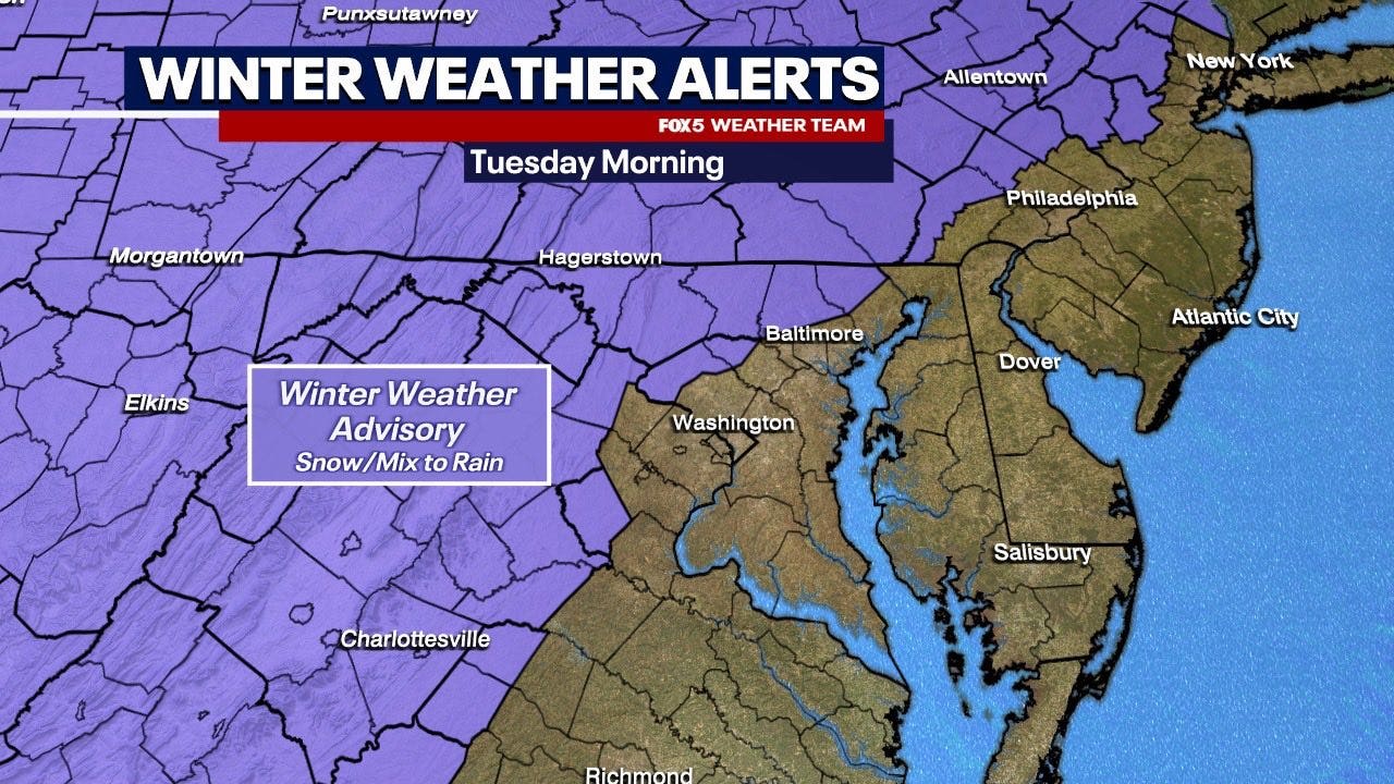 DC weather: Snow, sleet and rain bring wintry mix to region Tuesday