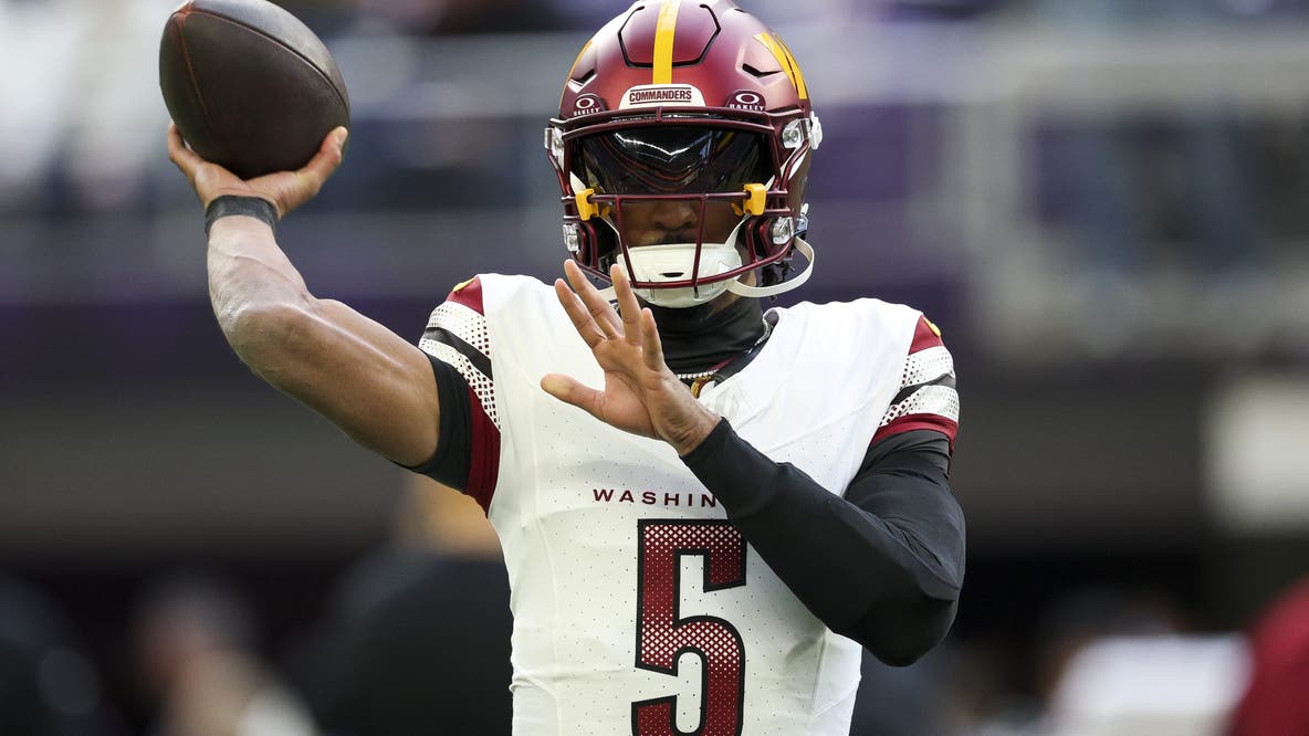 Commanders' QB Jayden Daniels reinjures elbow, exits game against Vikings