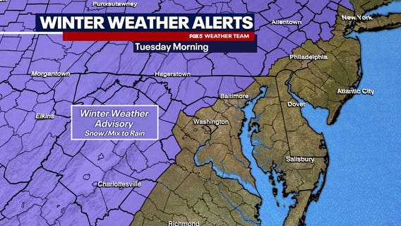 DC weather: Snow, sleet and rain bring wintry mix to region Tuesday