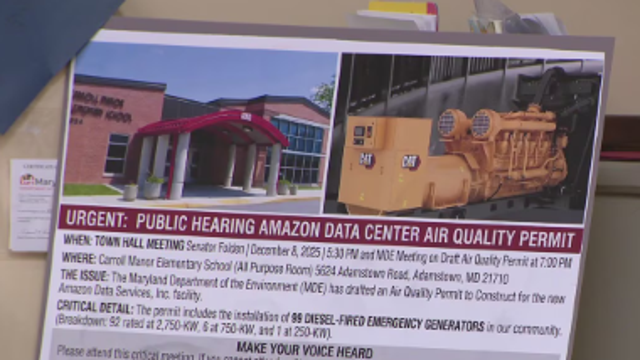 Frederick County residents voice concerns over Amazon's plan to install diesel generators
