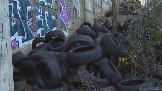 Fairfax County residents frustrated with tires being illegally dumped along commuter line