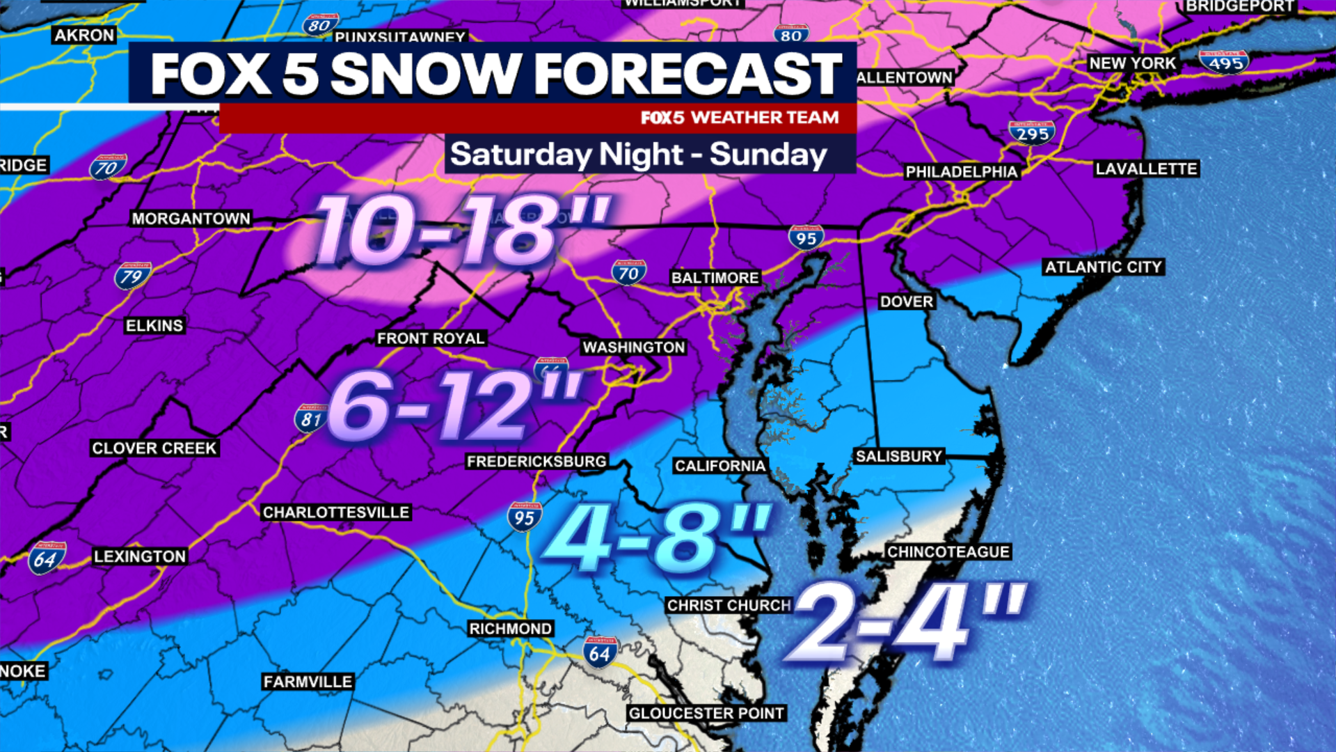 DMV winter storm: Snow, ice expected to slam region on Sunday before bitter cold workweek