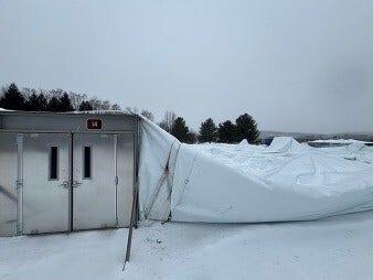 Tennis bubble collapses in Leesburg during winter storm