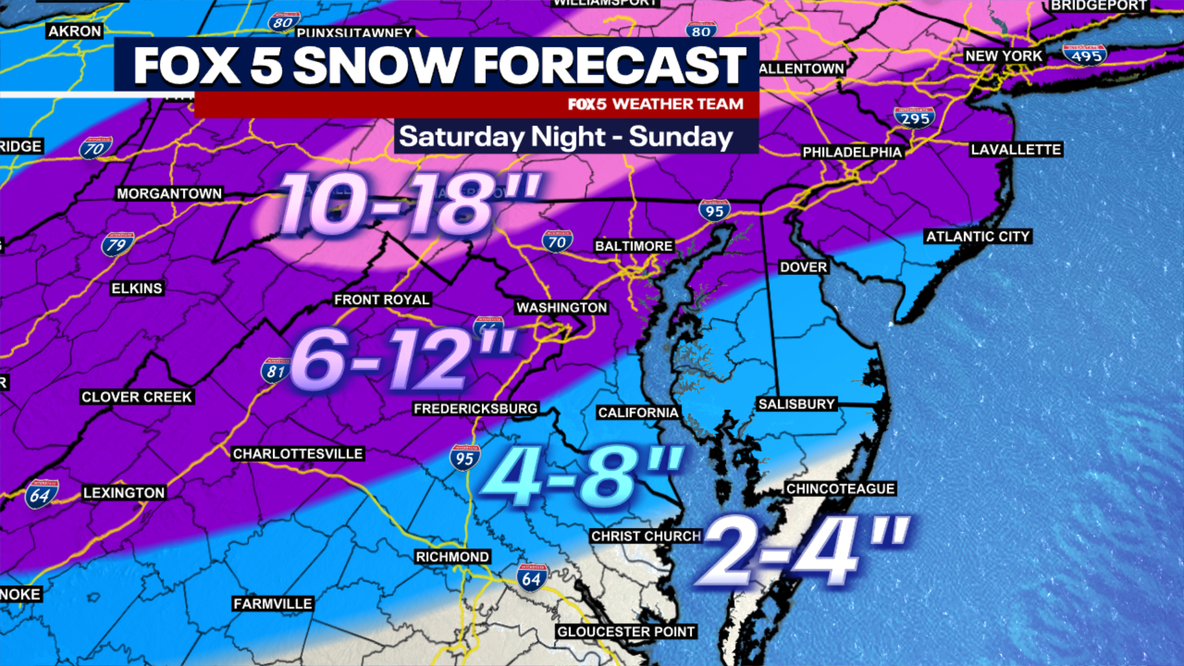 DMV winter storm: Snow, ice expected to slam region on Sunday before bitter cold workweek