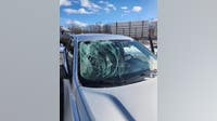 Falling ice from truck shatters couple’s windshield
